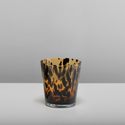 Vazelė-žvakidė 27-1061B "leopardas" gintarinė-juoda
